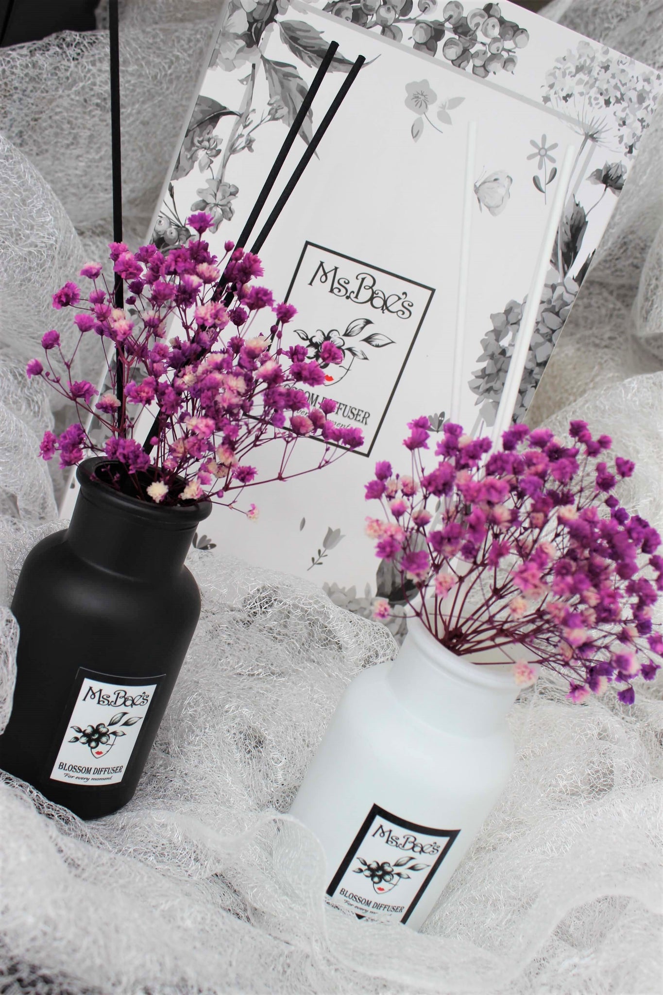 Purple Baby's Breath Diffuser Set